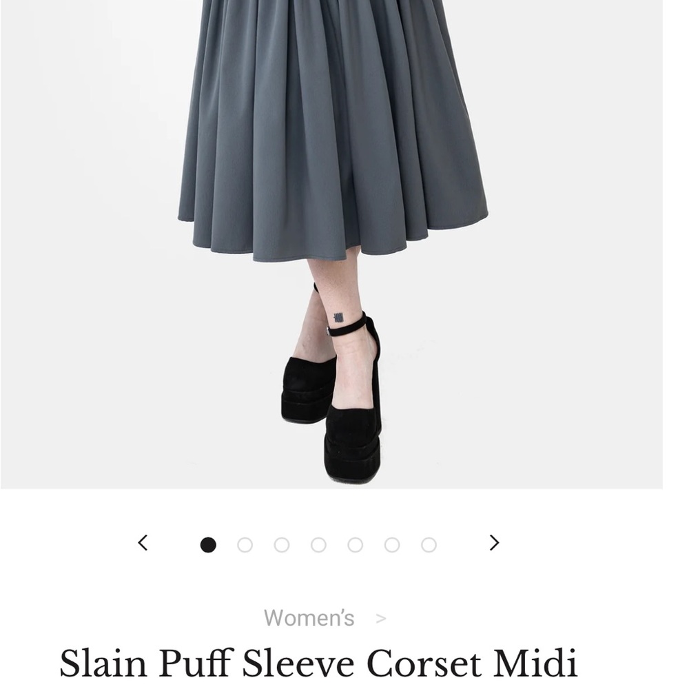 Disturbia Slain Puff Sleeve Corset Midi Dress - Picture 9 of 12